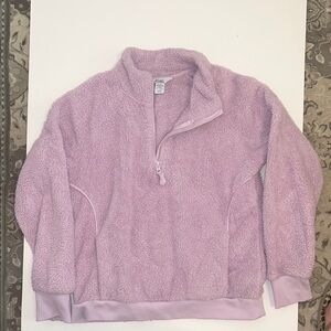 Athleta Girl Cozy Lavender Quarter-Zip Fleece Pullover- Large